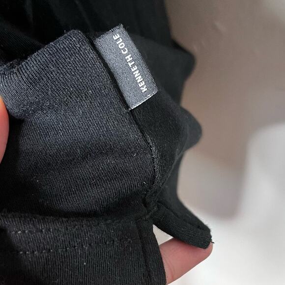 Kenneth Cole Rugby Polo Shirt MEDIUM Mens 1/4 Zip Black Gray Short Sleeve Tipped - Picture 5 of 9